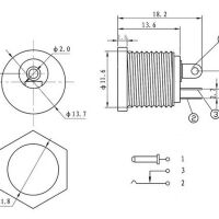 Power connector 5.5x2.1mm female inbouw DC-022 zwart - Afbeelding 6