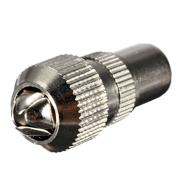 Coax CATV TV FM connector recht male achterkant schuin