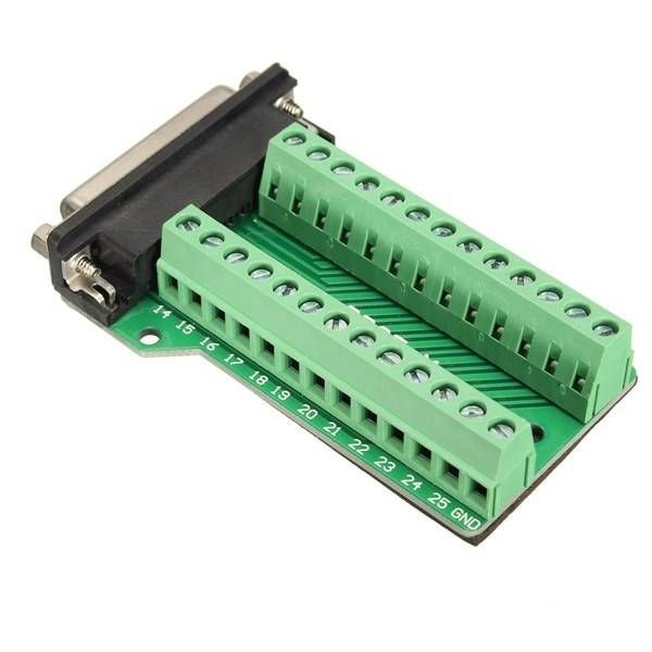 D-SUB DB25 connector female met schroef terminals achterkant