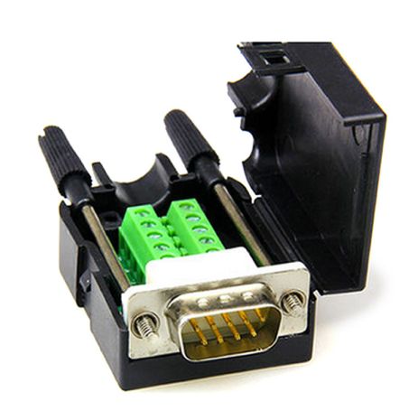 D-SUB DB9 DE-9 connector male met schroef terminals met side screws