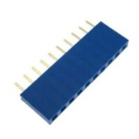 Pin header female pinsocket 1x10-pin 2.54mm pitch blauw