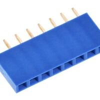 Pin header female pinsocket 1x8-pin 2.54mm pitch blauw