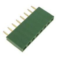 Pin header female pinsocket 1x8-pin 2.54mm pitch groen