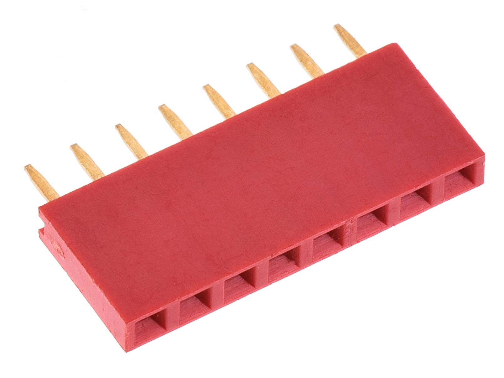 Pin header female pinsocket 1x8-pin 2.54mm pitch rood