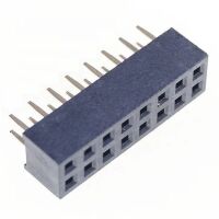 Pin header female pinsocket 2x8 pin 2.00mm pitch zwart