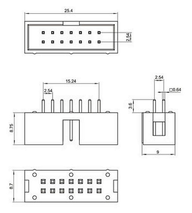 Pin headers male 2x20 pin 2