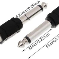 Jack connector 2-polig 3.5mm female naar 6.35mm male verloop zwart - Afbeelding 4