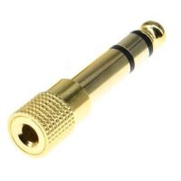 Jack connector 3-polig 3.5mm female naar 6.35mm male verloop verguld