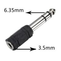 Jack connector 3-polig 3.5mm female naar 6.35mm male verloop zwart - Afbeelding 3