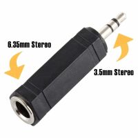 Jack connector 3-polig 6.35mm female naar 3.5mm male verloop zwart - Afbeelding 3