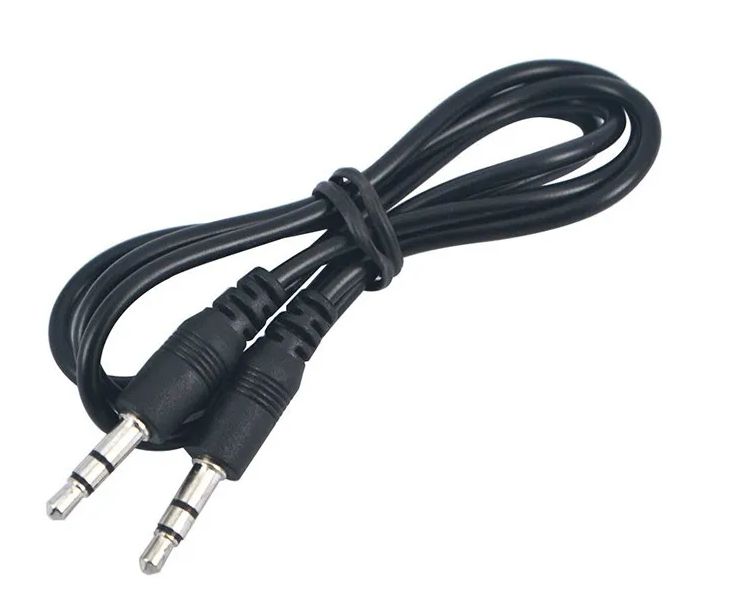 Jack connector 3.5mm 3-polig male-male 30cm zwart