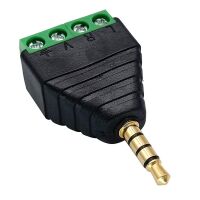 Jack connector 3.5mm 4-polig male zwart met schroefterminals