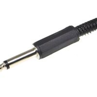 Jack connector 6.35mm 2-polig male zwart