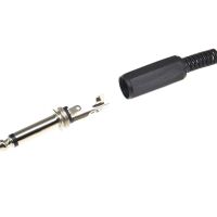 Jack connector 6.35mm 2-polig male zwart - Afbeelding 3