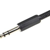 Jack connector 6.35mm 3-polig male zwart