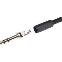 Jack connector 6.35mm 3-polig male zwart - Afbeelding 3