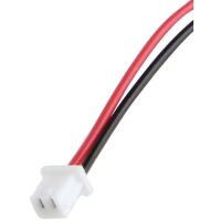 Connector JST micro 1.25mm pitch 2-pin male met 10cm kabel zwart=links / rood=rechts