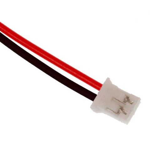 Connector JST-PH 2.0mm pitch 2-pin male met 30cm kabel zwart=links / rood=rechts