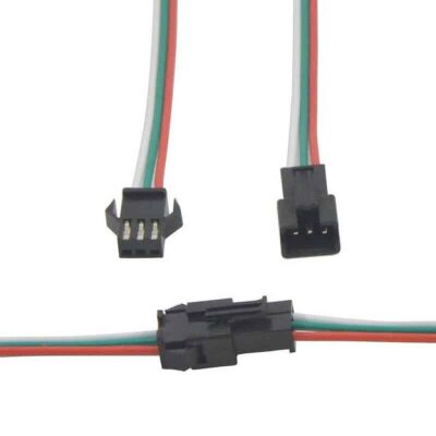 Connector JST-SM 3P 2.54mm pitch male female SET 01