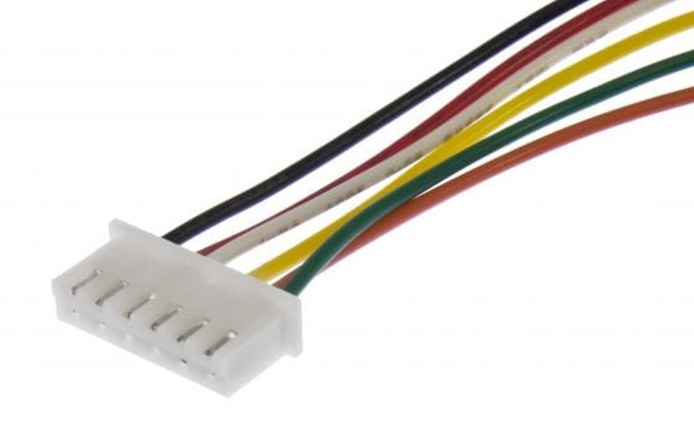 Connector JST-XH 2.54mm pitch 6-pin male met 30cm kabel