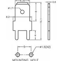 Kabelschoen lip male PCB-250 afmetingen