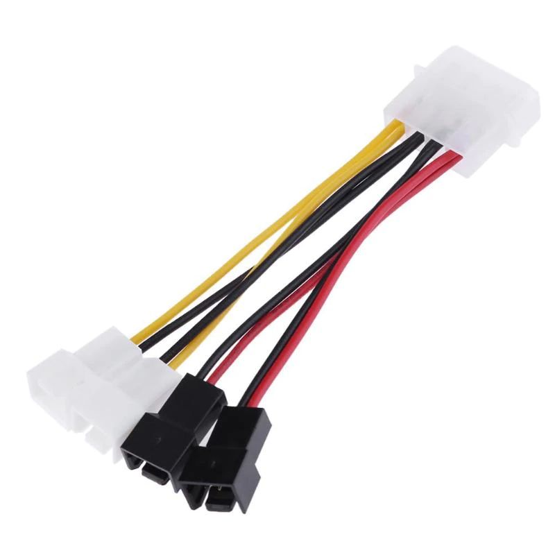 Molex LP4 4-pin naar 4x3-pin mini molex fan power