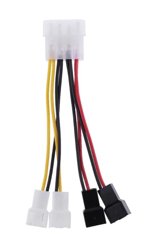 Molex LP4 4-pin naar 4x3-pin mini molex fan power 03