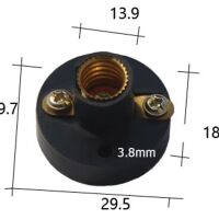 Lamphouder E10 messing met schroefterminals rond zwart - Afbeelding 4