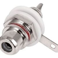 RCA Tulp connector 2-polig female verzilverd rood voor inbouw