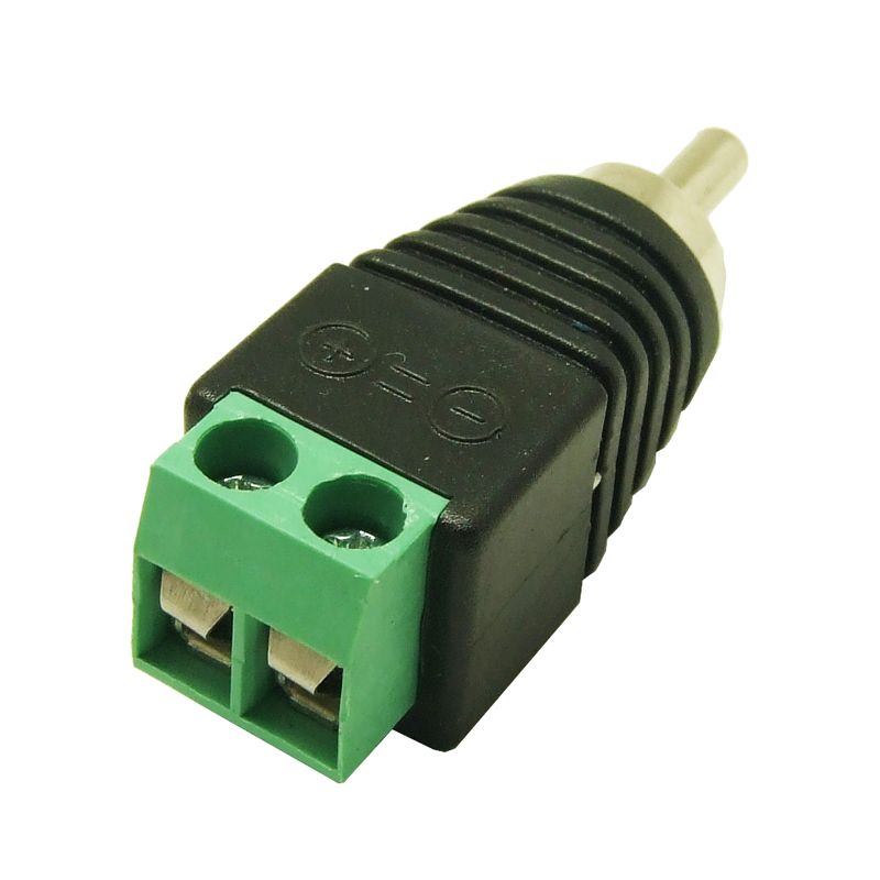 RCA Tulp connector 2-polig male met terminals achterkant