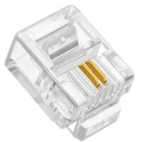 RJ connector 6P2C male transparant RJ11