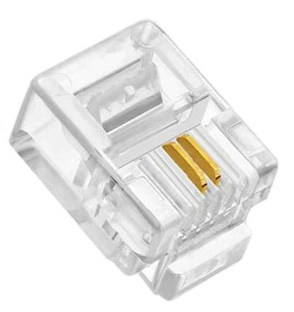 RJ connector 6P2C male transparant RJ11