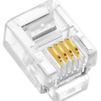 RJ connector 6P4C male transparant RJ11