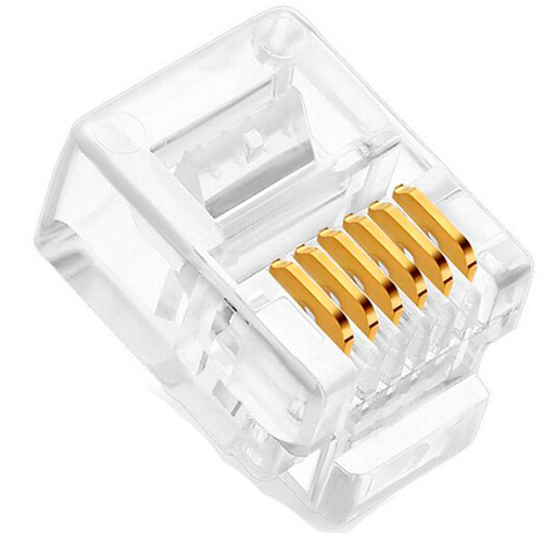 RJ connector 6P6C male transparant RJ12