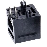 RJ connector 8P8C female kunststof zwart RJ45 verticaal PCB 02