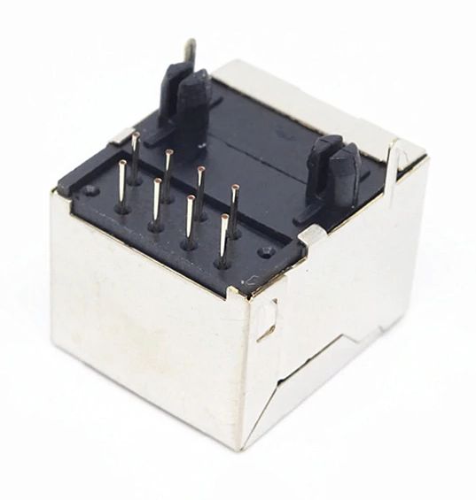 RJ connector 8P8C female metaal PCB (RJ45-RJ48) - 02