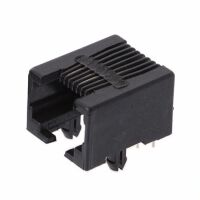 RJ connector 8P8C female kunststof zwart RJ45 horizontaal PCB