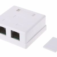 RJ connector 8P8C female RJ45 CAT5e opbouw doos 2 poorten wit 02