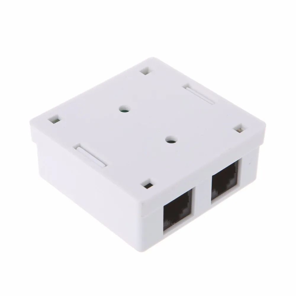 RJ connector 8P8C female RJ45 CAT5e opbouw doos 2 poorten wit 03