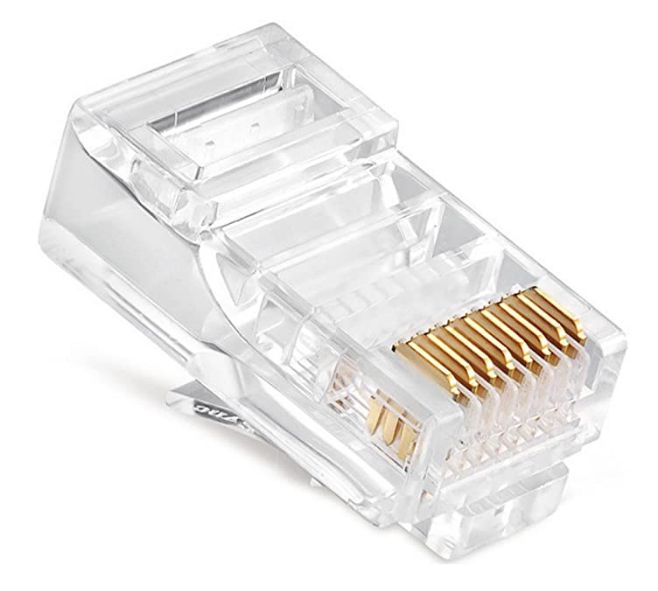 RJ connector 8P8C male transparant RJ45