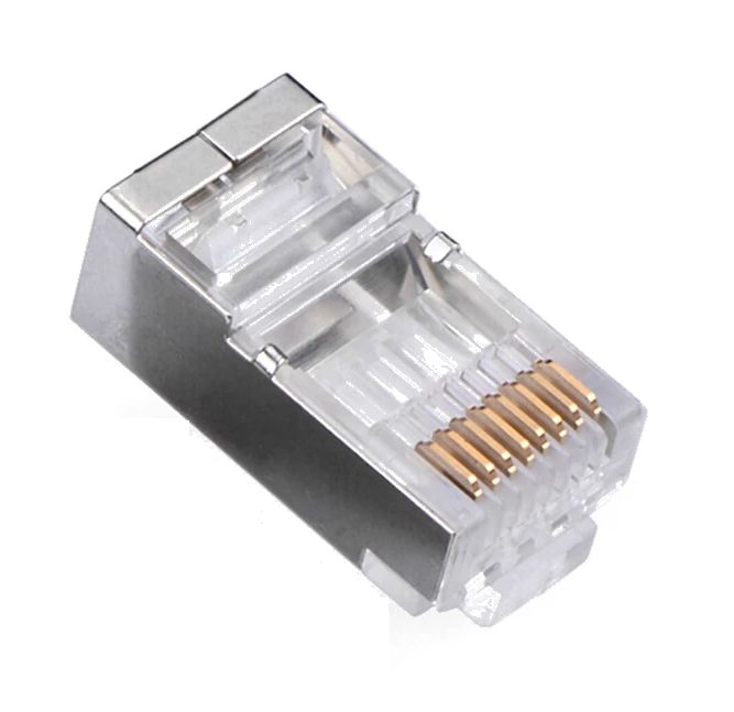 RJ connector 8P8C male transparant shielded RJ45