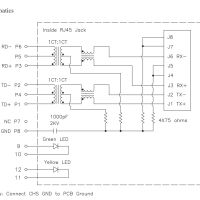 RJ connector 8P8C RJ45 HR911105A PCB schema