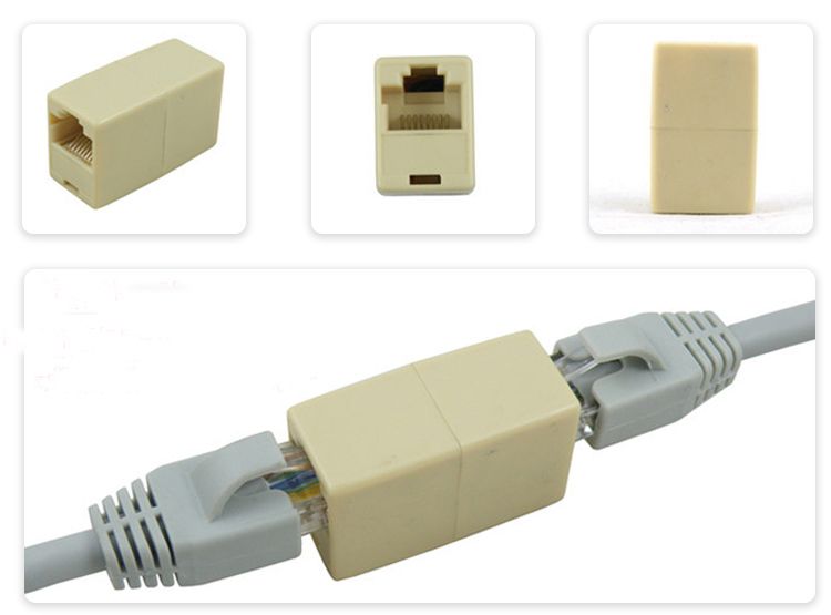 RJ45 CAT5E koppelstuk straight plastic plaatjes