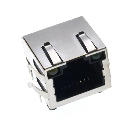 RJ connector 8P8C female metaal met leds RJ45 PCB model B