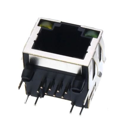 RJ45 connector 8P8C female metaal met leds PCB 2 02