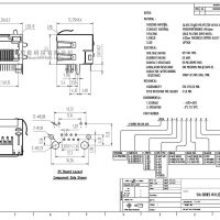 RJ45 connector 8P8C female metaal met leds PCB 2 afmetingen