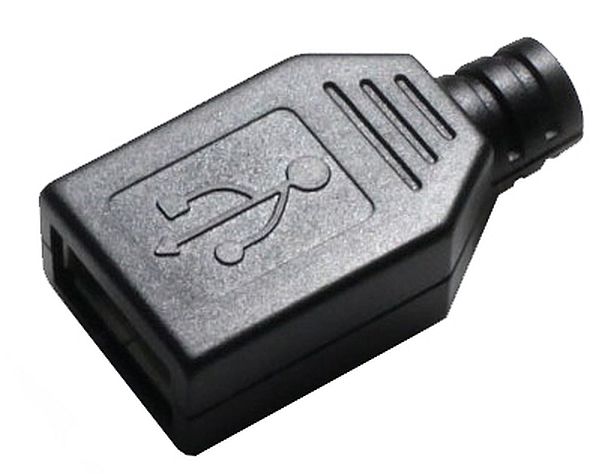 USB-A connector female zwart