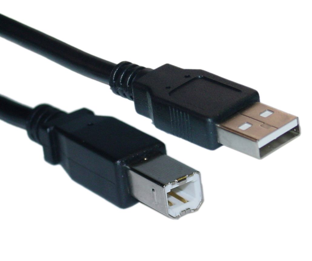 USB-A male naar USB-B male kabel close-up