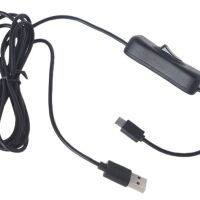 USB-A male naar USB micro male kabel met schakelaar 1 meter zwart