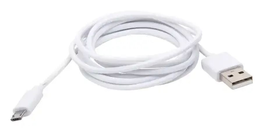 USB-A male naar USB-Micro male power kabel lengte 100cm wit